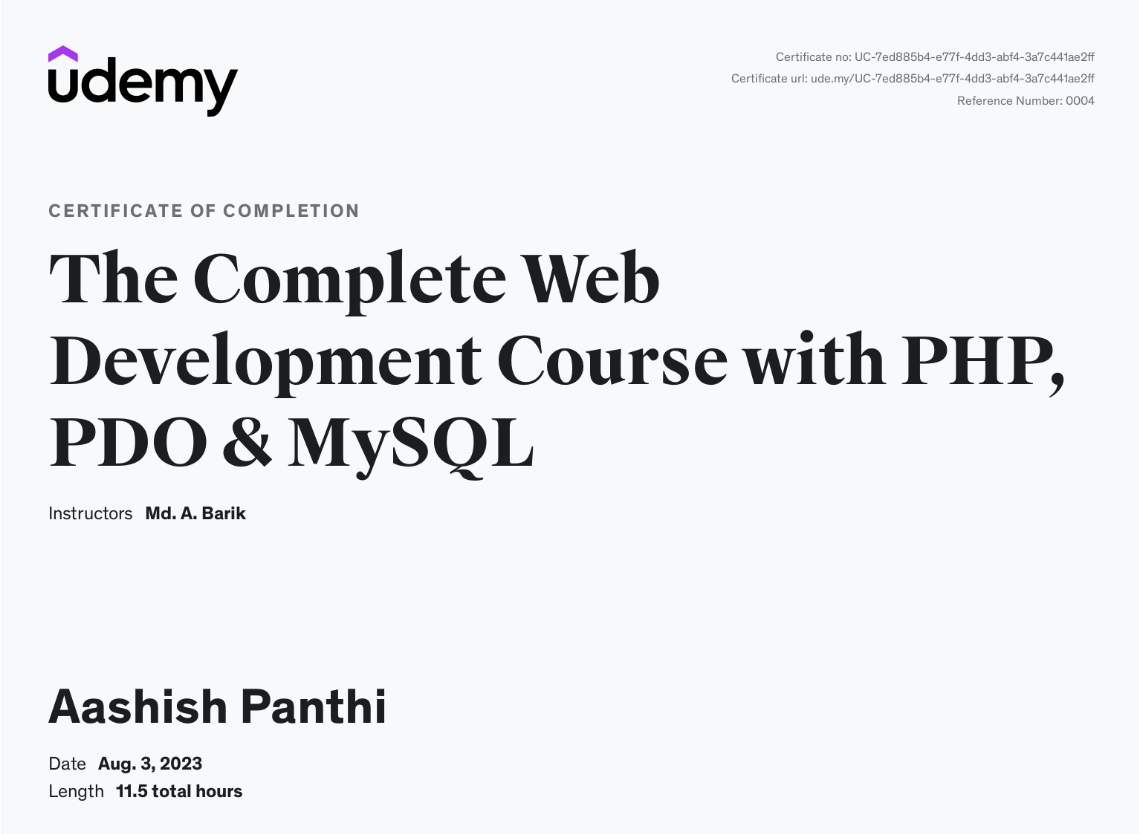 The Complete Web Development Course with PHP